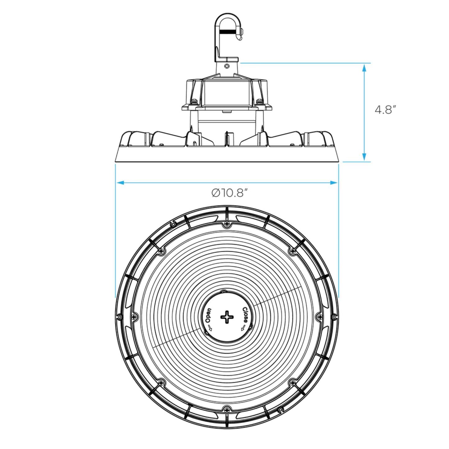 150W 3CCT/3WATT & 3 Beam Selectable UFO Highbay - Black Finish