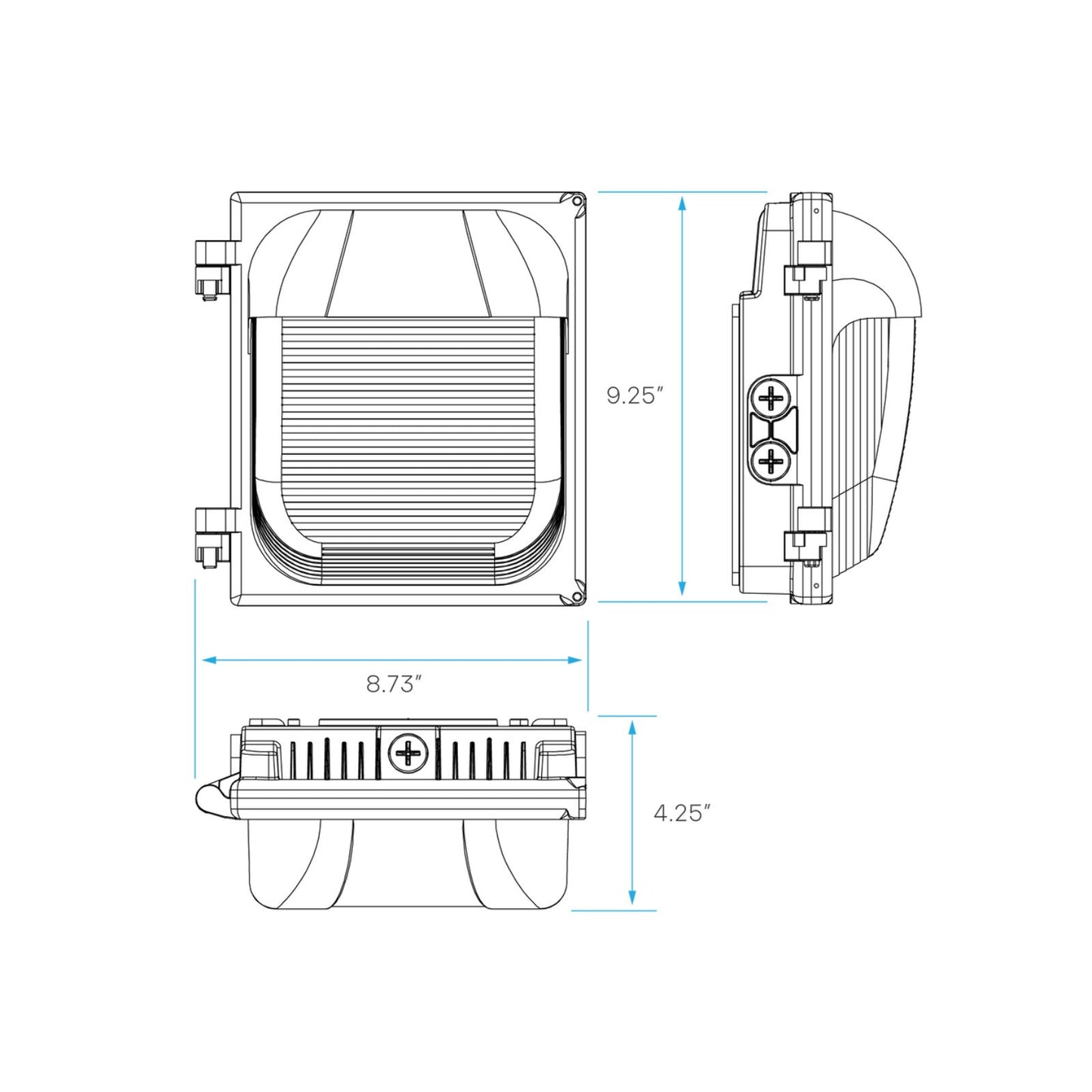 60W Multi Watt Multi CCT Micro Wall Pack Light with Photocell