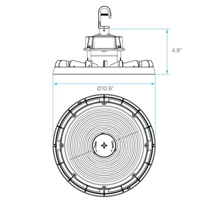 150W 3CCT/3WATT & 3 Beam Selectable UFO Highbay - Black Finish
