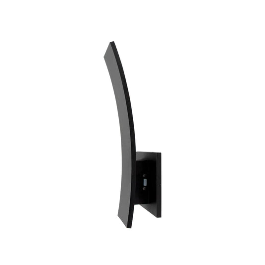 15W Multi CCT Outdoor Curved Wall Sconce Black