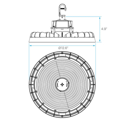 240W 3CCT/3WATT & 3 Beam Selectable UFO Highbay - Black Finish