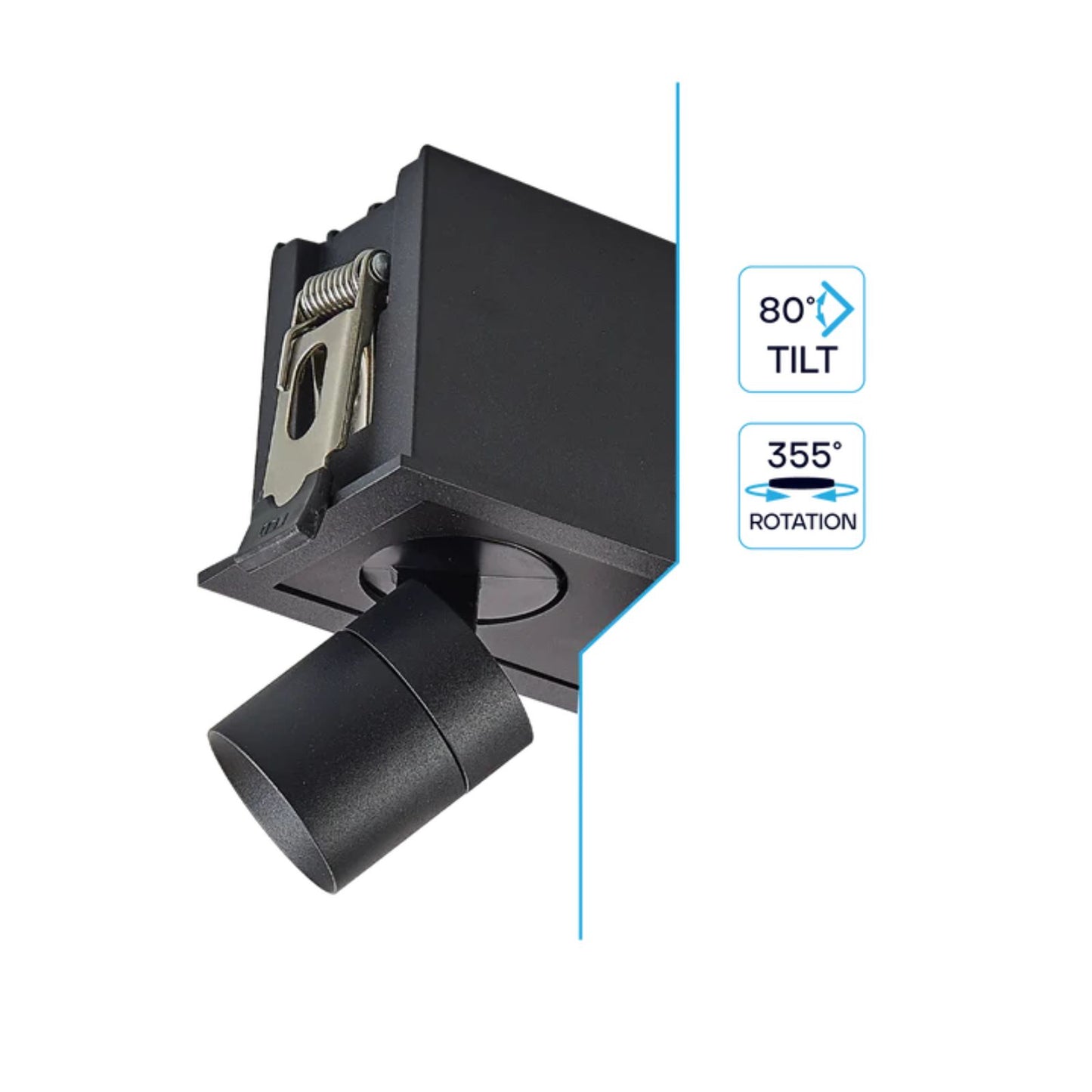 1 Head 5 CCT Retractable  Multi Light Black Finish