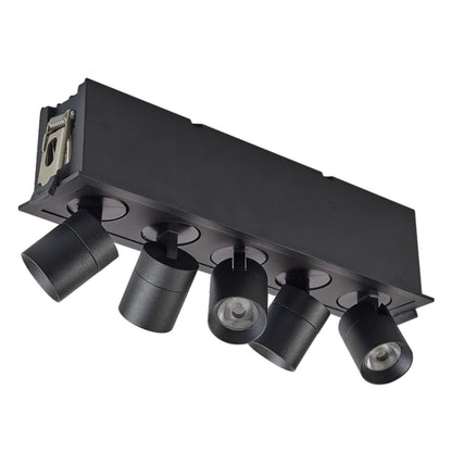 5 Head 5 CCT Retractable  Multi Light Black Finish
