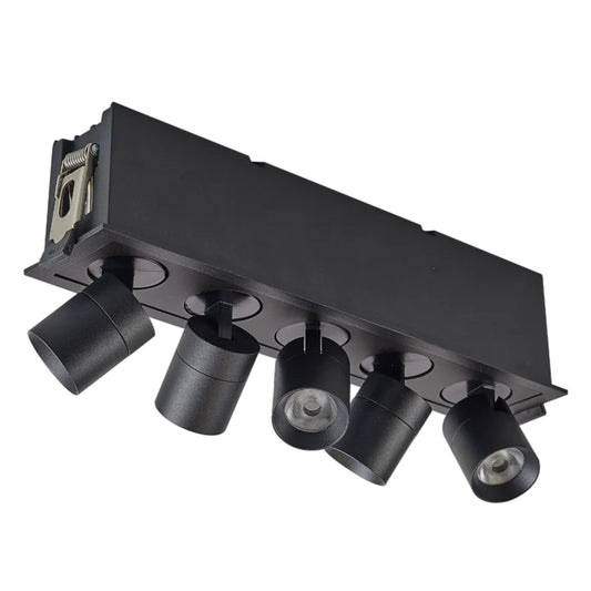 5 Head 5 CCT Retractable  Multi Light Black Finish
