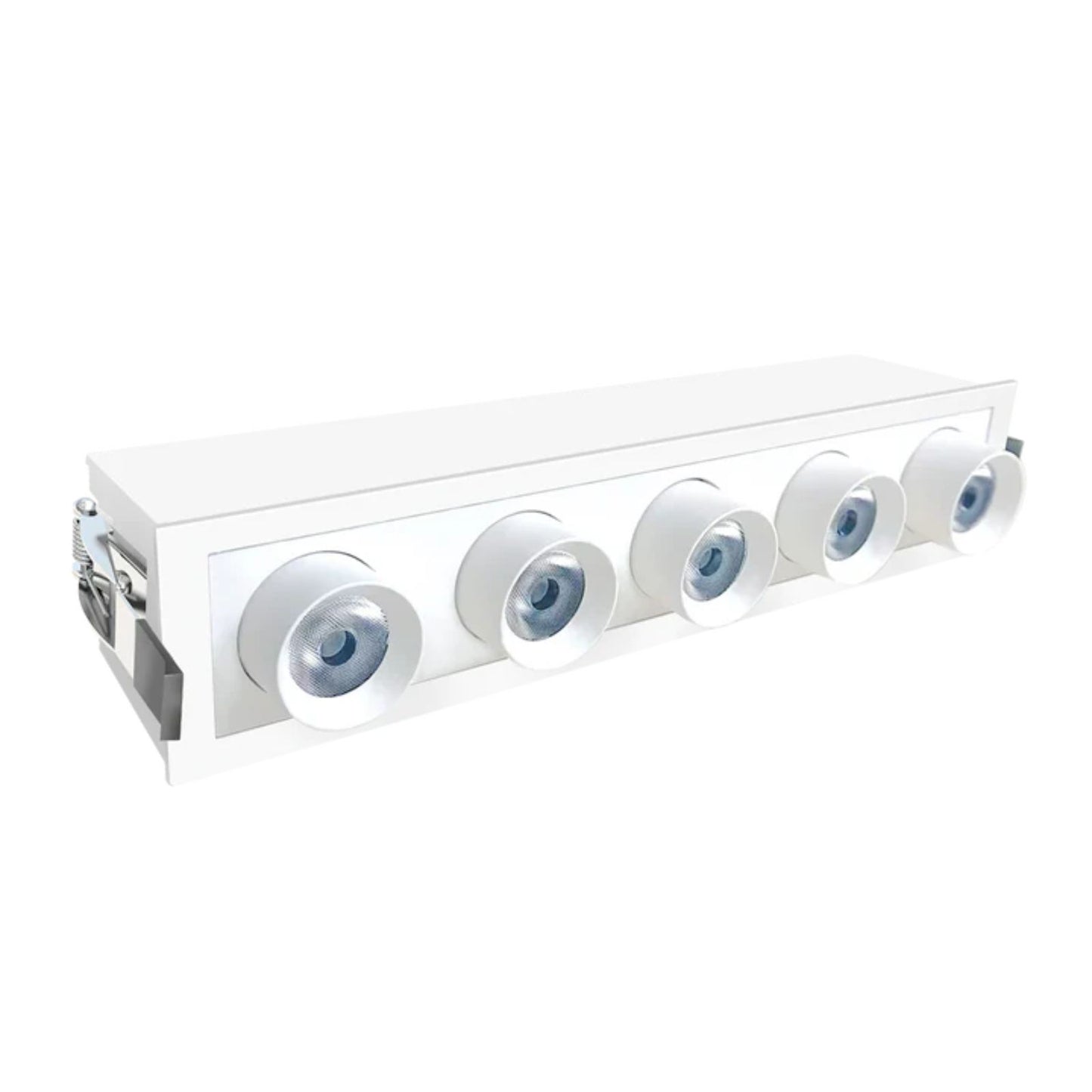 5 Head 5 CCT Retractable  Multi Light White Finish